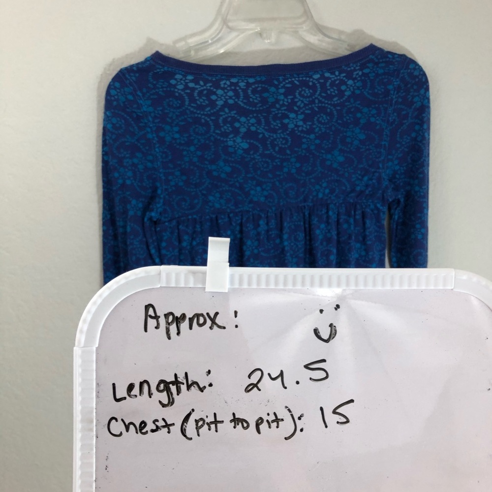 Free People XS TP Blue Long Sleeve Thermal Buttons - Picture 6 of 6